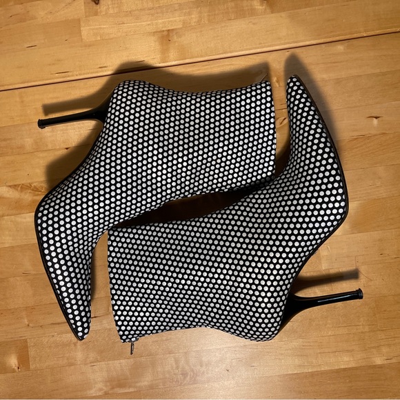 Nicole Miller couture Polka Dot Ankle Boots - Black and White - Picture 8 of 13